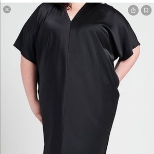 Universal Standard satin V Neck dress